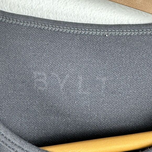 BYLT Drop Cut Premium Basics Short Sleeve Shirt Sz M Gray Round Neck Athleisure - Picture 3 of 5